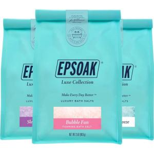 imageBest Sellers Luxury Bag Bundle  Sleep Lavender California Breeze ampamp Bubble Fun Foaming Bath Salts 2 lb Bag of Each by Epsoak Packaging May Vary