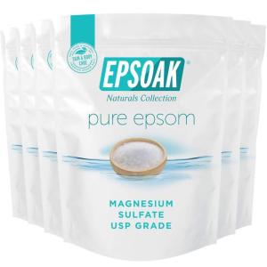 imageEpsoak Epsom Salt 12 lbs USP Magnesium Sulfate Qty 6 x 2 lb Bags