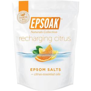 imageEpsoak Epsom Salt 2 lb Magnesium Sulfate USP Qty 1 x 2lb Bags Resealable Epsom Salt Bulk Bags Unscented Made in The USA CrueltyFree CertifiedRecharging Citrus