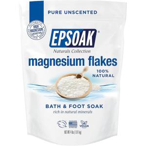 imageEpsoak Naturals Collection Magnesium Flakes for Foot Spa ampamp Relaxing Bath 4 lb 100 Natural ampamp Unscented Zechstein Magnesium Chloride5824 Ounce Pack of 1