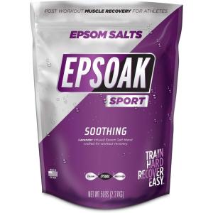 imageEpsoak Sport Epsom Salt Soak for Athletes  FastDissolving Magnesium Sulfate with Eucalyptus ampamp Peppermint Oils  Energizing Muscle Relief ampamp PostWorkout Recovery  5 lbs Made in USASoothing  5 lb Bulk Bag