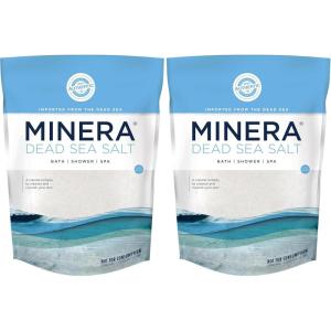 imageMinera Fine Grain Dead Sea Salt for Bath ampamp Soaking  2 lbs FastDissolving 100 Pure ampamp Natural Unscented SkinNourishing Sea Salt2 Pound Pack of 2